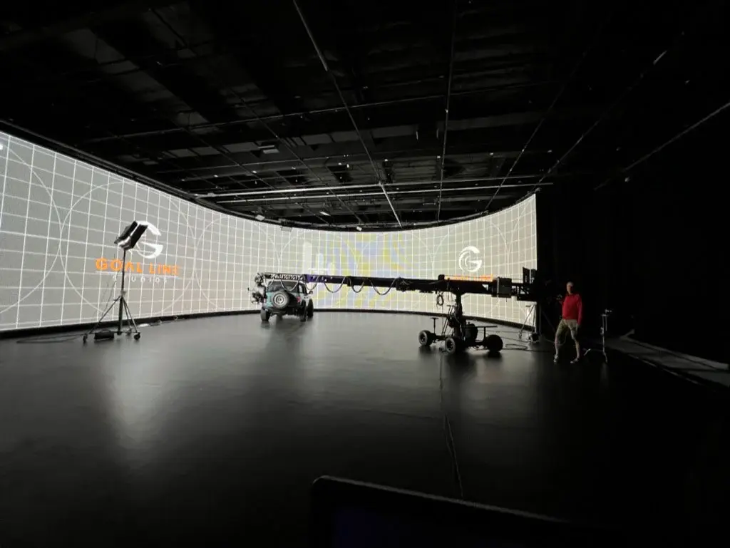 The curved LED volume at Goal Line Studios in Pleasanton