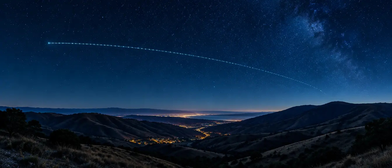 Night view over the Tri-Valley hills and city lights